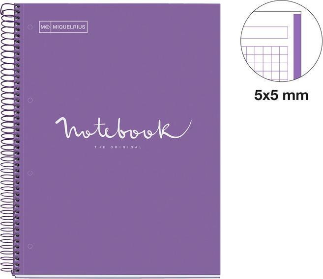 Productafbeelding Miquelrius Emoties Notitieboek 1 A4 geruit Paars (A4, Gecontroleerd, Hardcover)