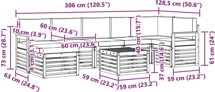 Produktbild vidaXL Outdoor-Sofa