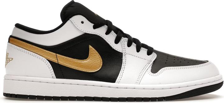 Image du produit Jordan 1 Low White Black Metallic Gold Swoosh (43)
