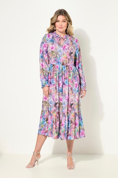 Produktbild Miamoda Kleid, A-Line, Blumenmuster, Langarm (48)