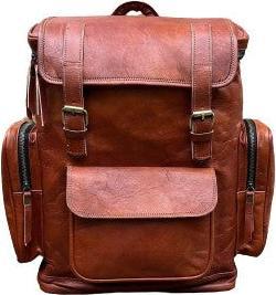 Image du produit Only-Bags.Store Sac à dos en cuir, sac à dos de voyage, sac à dos à roulettes en cuir marron, sacoche pour