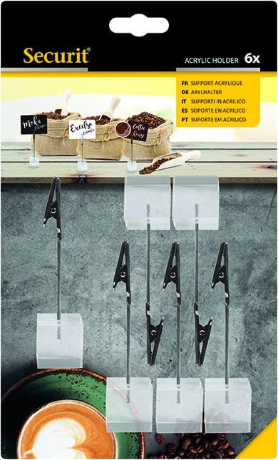 Actual product image Securit CLAMP holder for chalkboard signs, acrylic