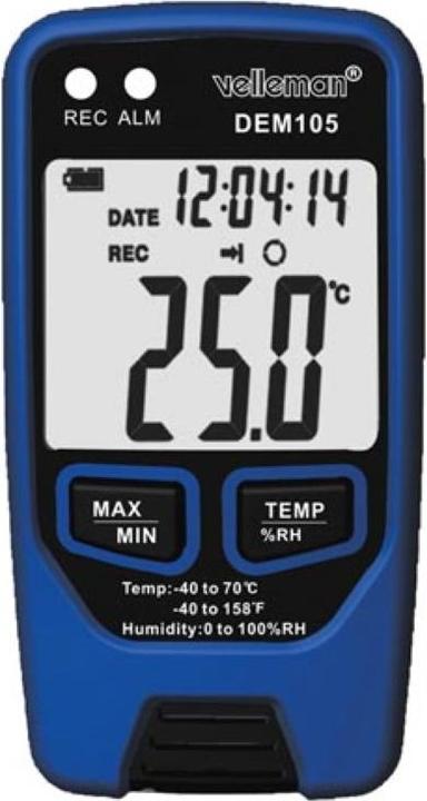 Produktbild Velleman Datenlogger Für Temperatur Und Feuchtigkeit Mit Usb-Schnittstelle (Thermometer)