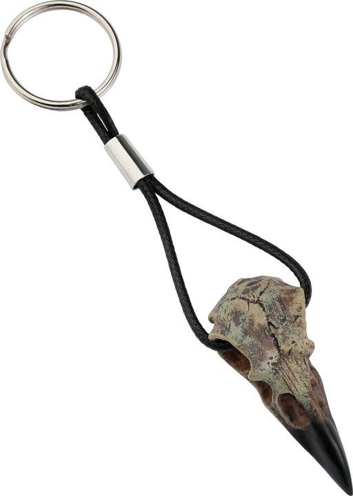 Actual product image Black Premium Raven Skull Keychain