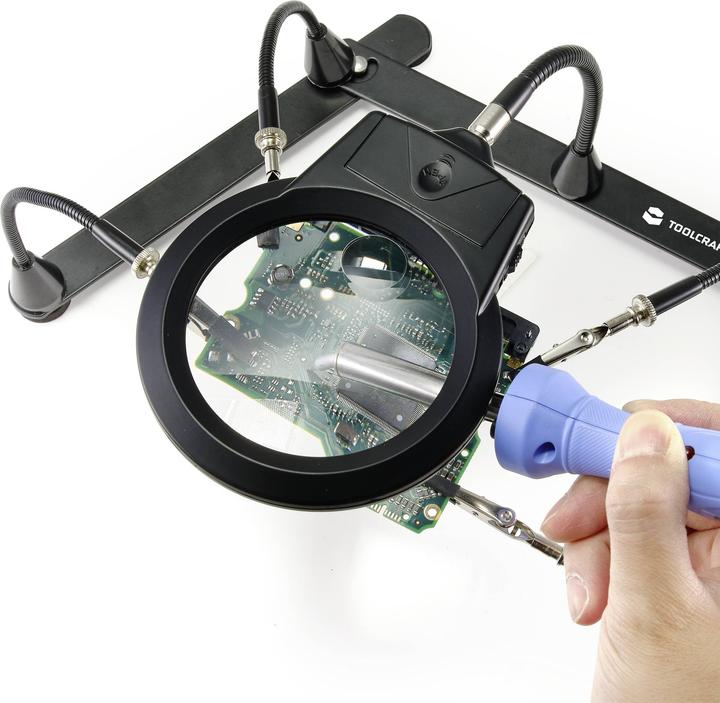 Actual product image Toolcraft Magnetic helping hand with magnifying glass (Third hand)
