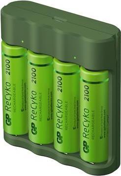 Actual product image GP Batteries GP ReCyko Everyday Battery Charger, B441 (USB), incl. 4 x AA 2100 mAh Batteries (4 pcs., AA, AAA, Battery + charger)