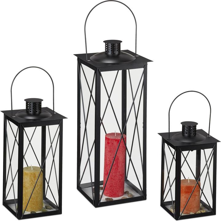 Actual product image Relaxdays 3pcs lantern set