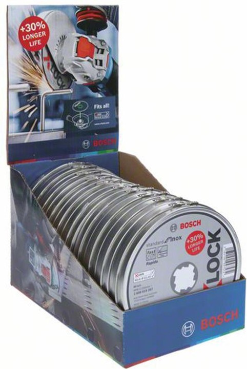 Immagine prodotto Bosch Professional Zubehör Disco da taglio PRO X-Lock in acciaio inox e metallo, 125 x 1 x 22,23 mm