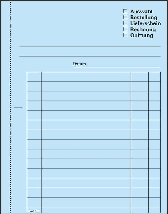 Actual product image Favorit Carbonless copy book Multipurpose with carbonless paper (100x)