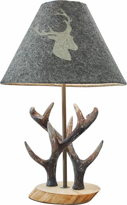 Image du produit Loberon Lampe de table Lodge gris/marron (E27)
