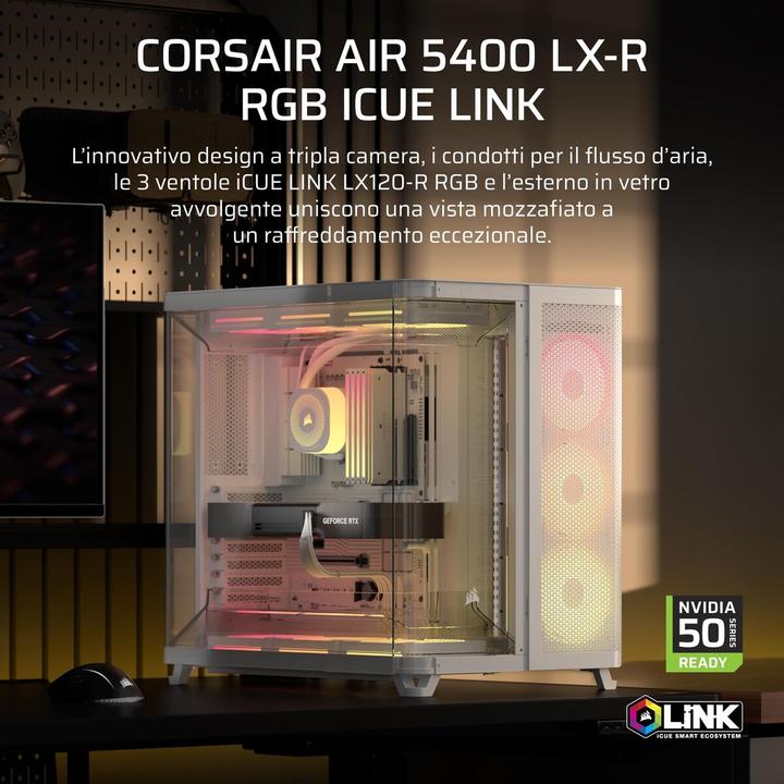Actual product image Corsair AIR 5400 LX-R RGB LINK (ATX, mATX, E-ATX, Mini-ITX)