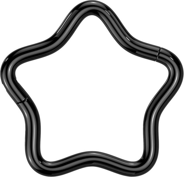 Produktbild Star Piercing Micro Segmentring klappbar schwarz Stern (ohne Messing, Titan G23)
