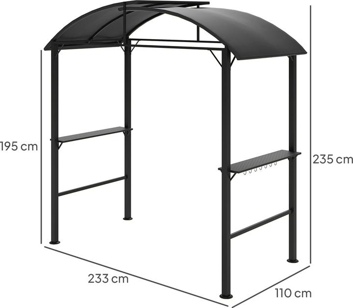 Actual product image Outsunny Grillpavillon Stahl, Polyester Dunkelgrau (233 cm, 110 cm)
