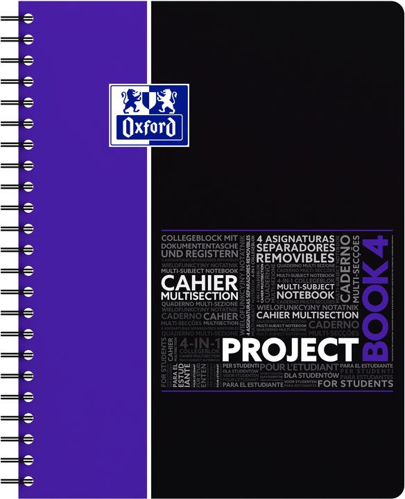 Produktbild Oxford Projectbook, kar., 80 Blatt (A4+, Kariert, Harter Einband)