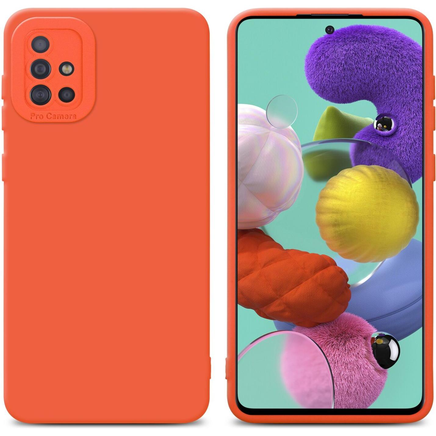Thumbnail - Cadorabo Hülle für Samsung Galaxy A51 4G / M40s im TPU Fluid LM162 Style (Samsung Galaxy M40s), Smartphone Hülle, Orange