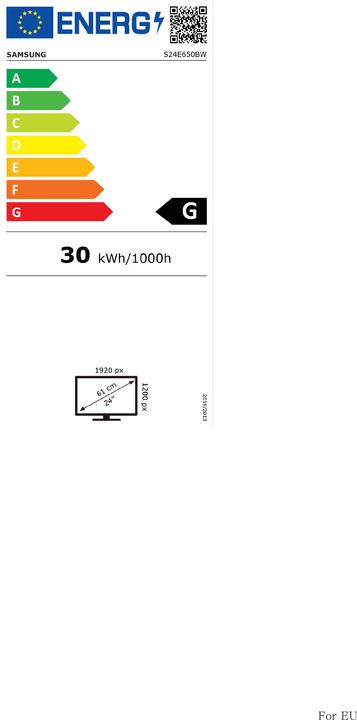 Energie-Label Samsung Ls24e65kbwv/En (1920 x 1200 Pixel, 24")