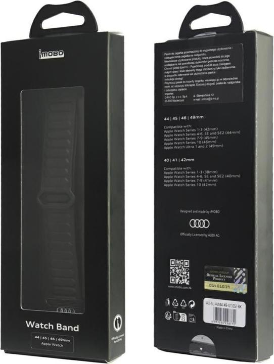 Immagine prodotto Tech-Protect Logo Synthetic Leather Magnetic Ring Strap for Apple Watch 44/45/46/49 mm - Black (In plastica, pelle ecologica)