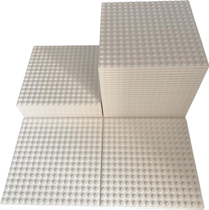 Produktbild LEGO 16x16 Bauplatten Weiss Platten - Beidseitig bebaubar - White 91405 Menge 4x (91405, LEGO Zubehör)