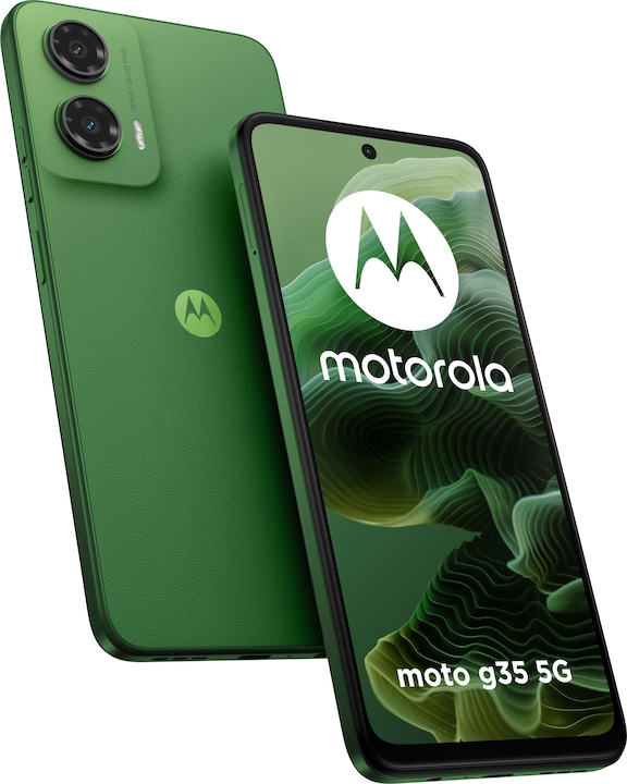 Actual product image Motorola Moto g35 5G 4-256Gb 6.72" 120Hz (256 GB, Leaf Green, 2.65", Dual SIM, 50 Mpx, 5G)