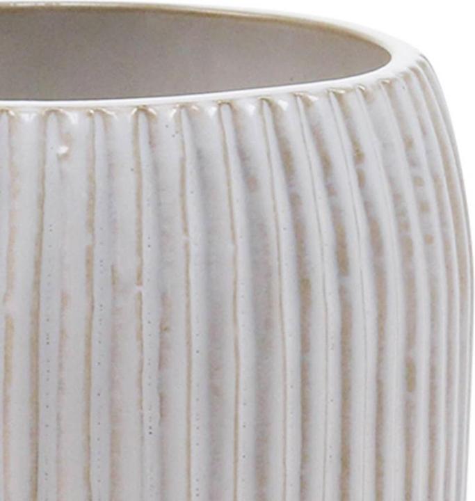 Produktbild Viana Elegante weisse vase mit Rillen für stilvolle Blumendekorationen (1 x)