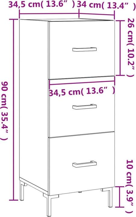 Image du produit vidaXL Sideboard (34.50 x 34 x 90 cm)