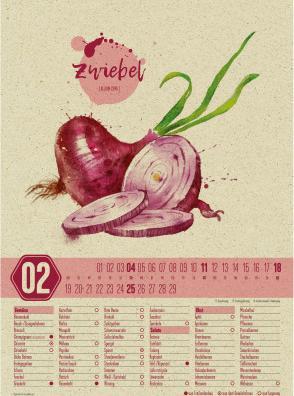 Produktbild Saisonkalender - Obst & Gemüse - Graspapier-Kalender 2024 (33 x 45 cm)