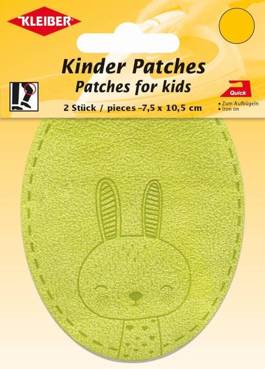Kleiber Kinder Bügel-Patches 7,5x10,5cm hase-hellgrün 2 St (2 Stk., 10.50 x 7.50 cm)
