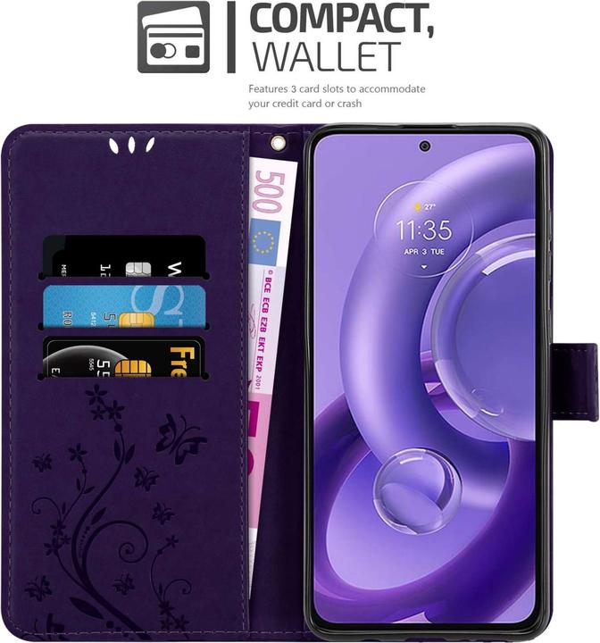 Actual product image Cadorabo Case for Motorola EDGE 30 NEO Flower Book (Motorola Edge 30 Neo)