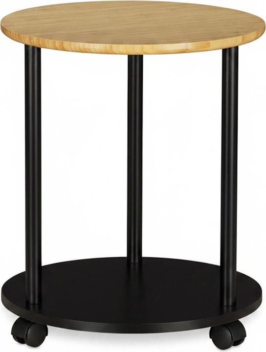 Image du produit Relaxdays Table d'appoint ronde sur roulettes (49 x 40 x 49 cm)