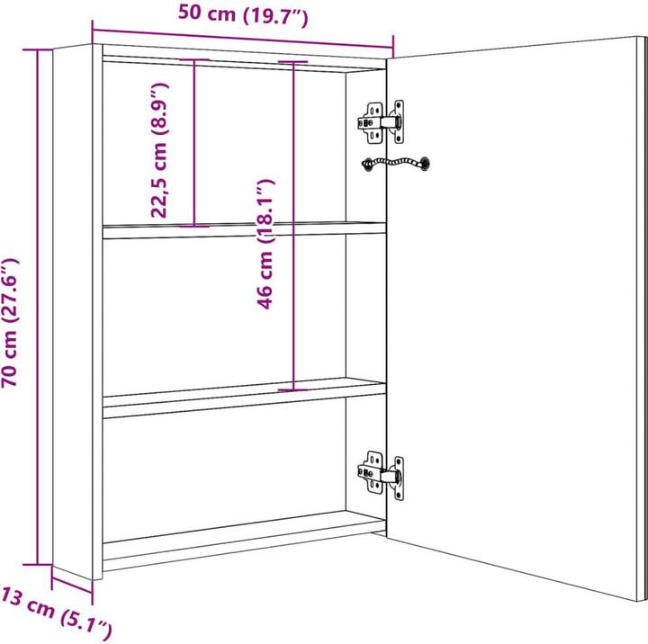 Produktbild vidaXL Sigurd (50 x 13 x 70 cm)