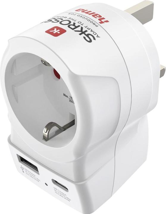 Actual product image Hama Reiseadapter, EU to UK USB-C (PD), 20 W