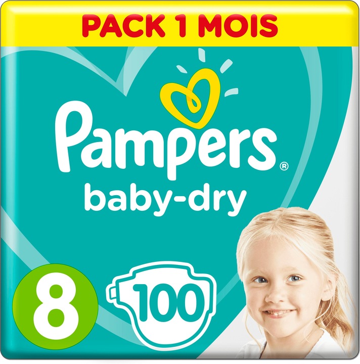 Produktbild Pampers Baby Dry (Gr. 8, Monatsbox, 100 Stück)