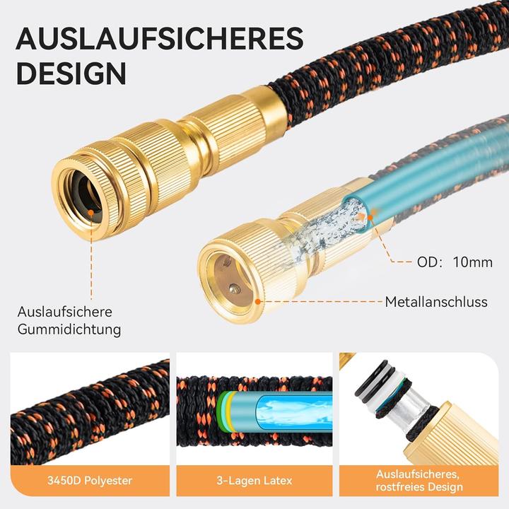 Produktbild Yofidra Flexibler Gartenschlauch, knickfrei & strapazierfähig (30 m, 101.60 mm)