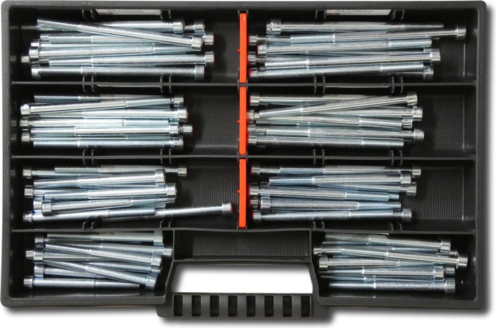 Produktbild Schraubenbox24 80 tlg Zylinderschrauben Sortiment M6 // 65mm-100mm Schrauben Set Schraubenbox DIN 912/ISO4762 Bolze (80 Schrauben pro Stück)