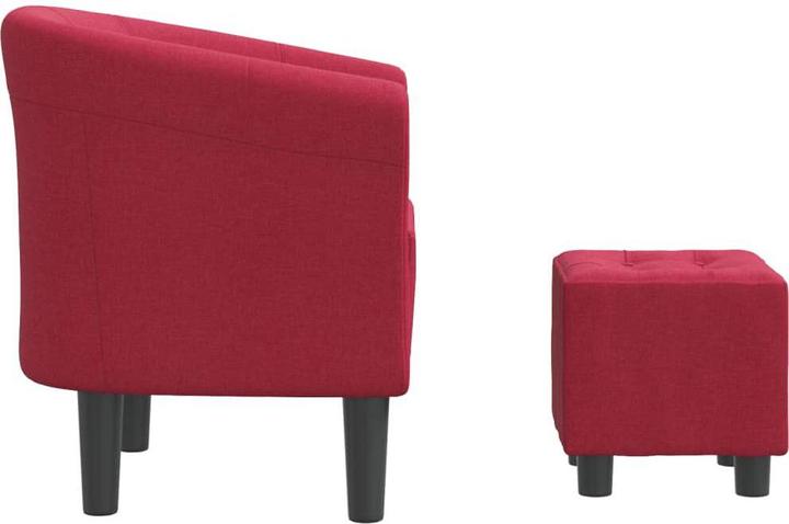 Produktbild vidaXL Clubsessel mit Fusshocker Weinrot Stoff,Farbe