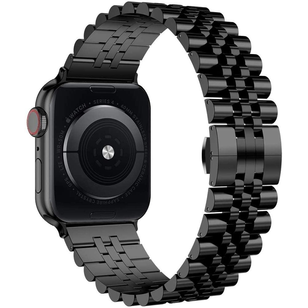 Thumbnail - Strap-it Stahlarmband (Edelstahl, Apple Watch), Uhrenarmband, Schwarz