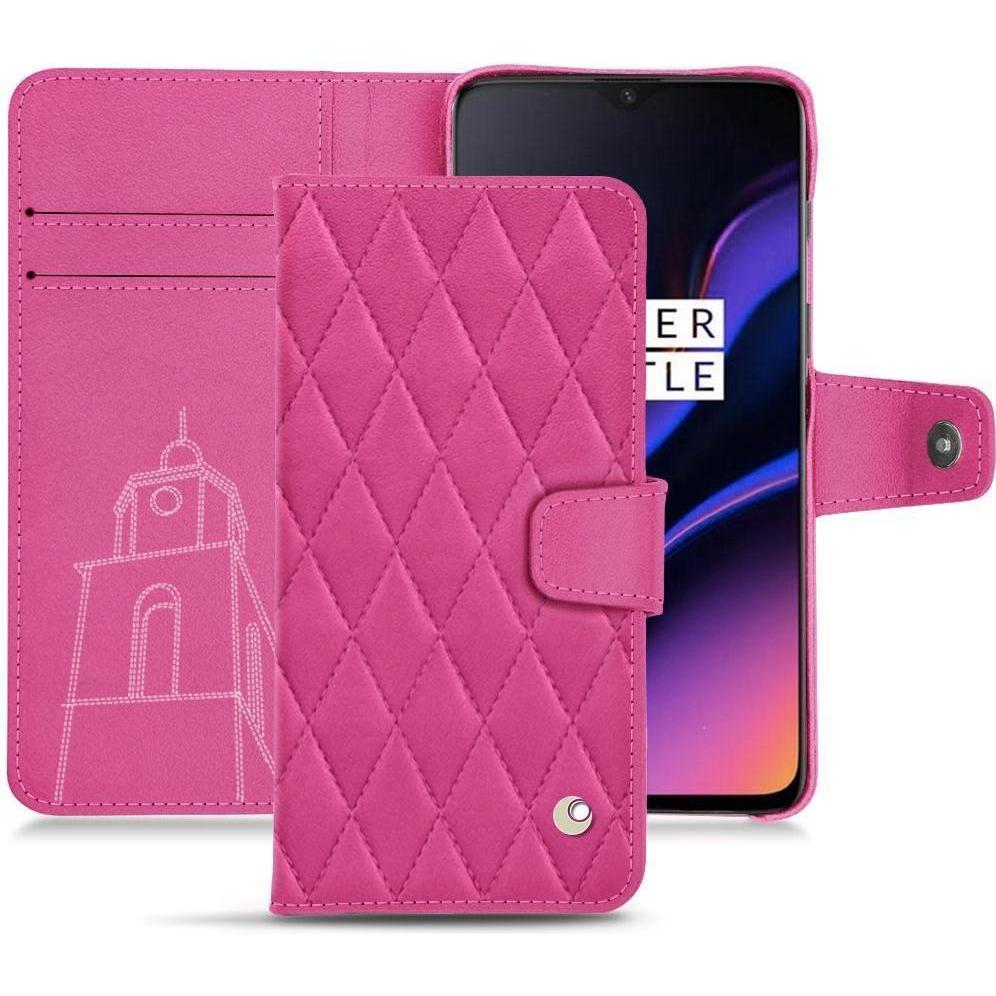Noreve Lederschutzhülle Wallet (OnePlus 6T), Smartphone Hülle, Rosa