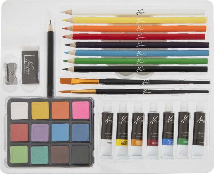 Image du produit Nassau Aquarell-Kunstfarben- und Zeichenset, 34-tlg.