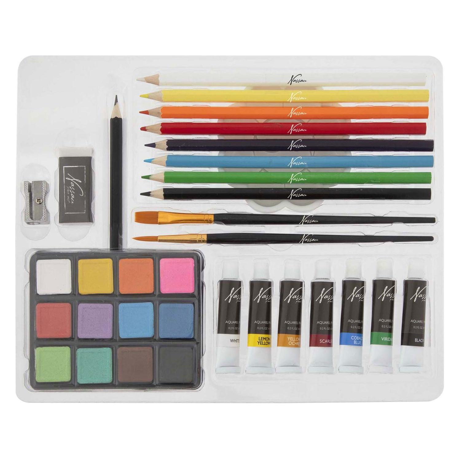 Nassau, Kleuren + Verf Voor Doe-het-zelvers, Aquarell-Kunstfarben- Und Zeichenset, 34-tlg.