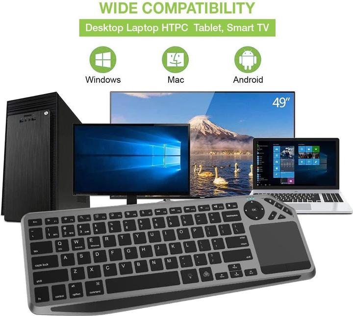 Actual product image Techly ICTB9801TB Keyboard RF Wireless + Bluetooth QWERTY US English Black (US, Wireless)