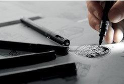 Actual product image Uni-ball Fineliner Uni Pin Calligraphy/Età5 (Black, 5 x)