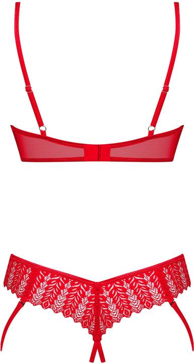 Productafbeelding Obsessive Ingridia 2teiliges Offenes Set Rot (XL, XXL)