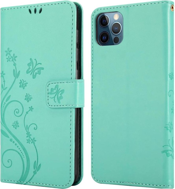 Actual product image Cadorabo Flower Book cover (Apple iPhone 12 Pro Max)
