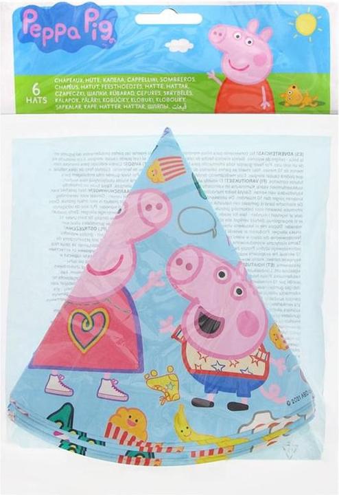 Productafbeelding Amscan Peppa Pig feesthoedjes, 6 stuks (6 Pcs.)