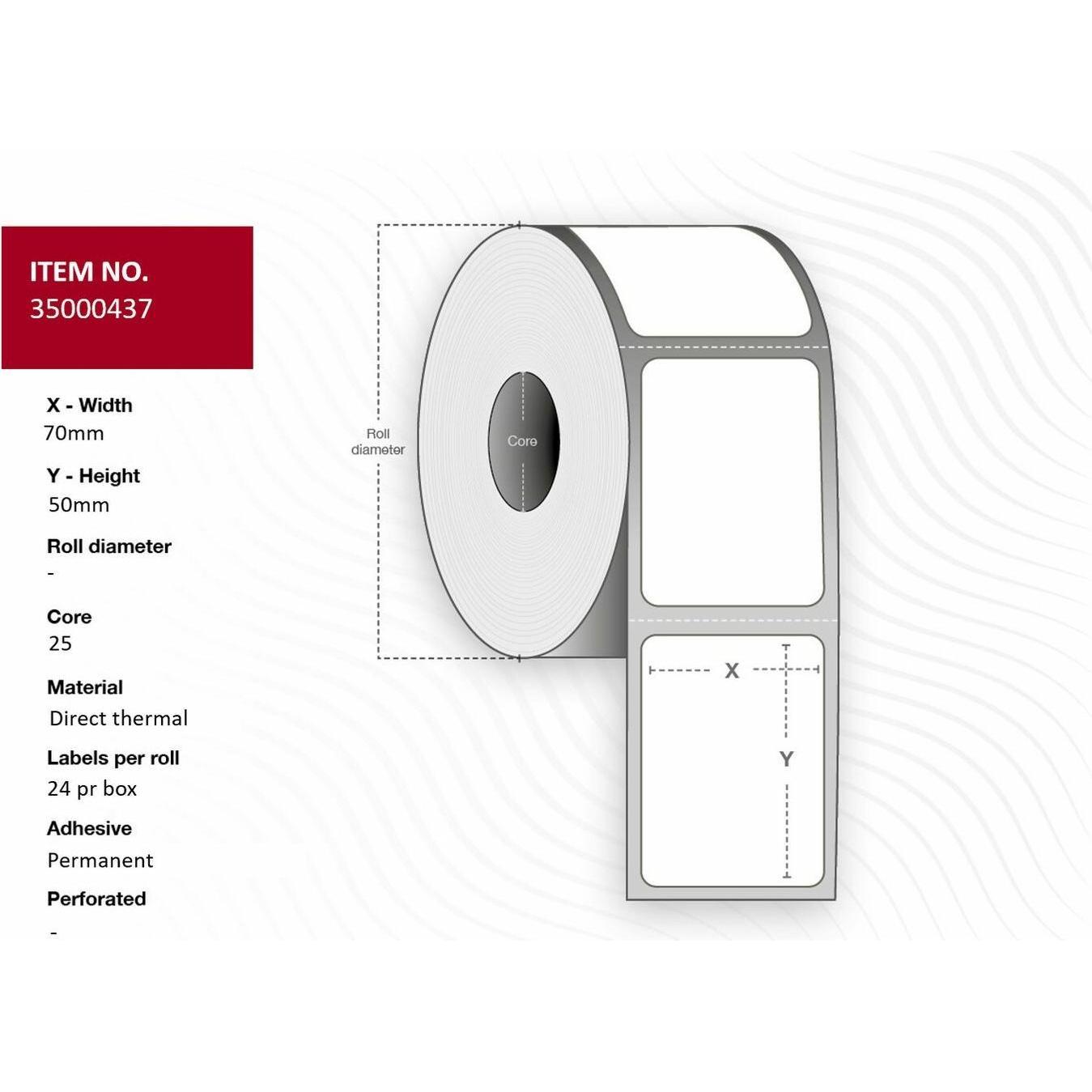 Capture, Etiketten, Label 70x50 - Core 25. White.