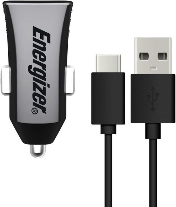 Image du produit Energizer Chargeur de voiture USB double HighTech avec câble USB Type-C