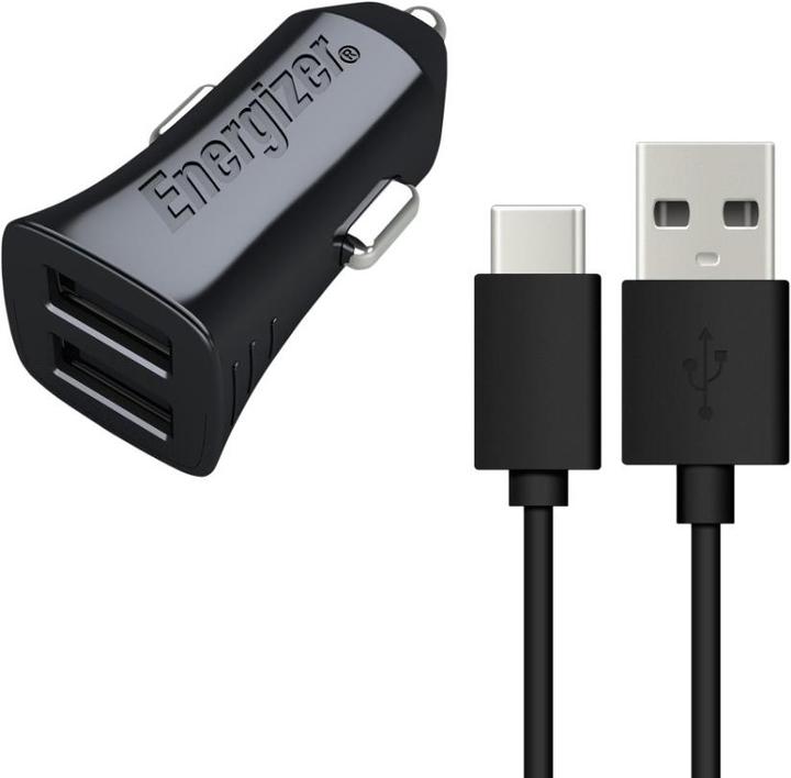 Image du produit Energizer Chargeur de voiture USB double HighTech avec câble USB Type-C