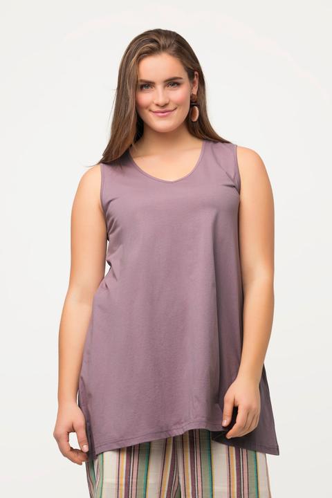 Produktbild Ulla Popken Longtop, Naturfärbung, A-Linie, V-Ausschnitt, ärmellos (50, 52)