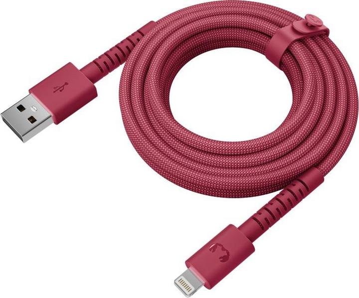 Image du produit Fresh'N Rebel Fresh 'n Rebel USB-A zu Lightning silicone geflochtenes Kabel "FlexWave" 2m, Berry Red (2 m, 30 W)