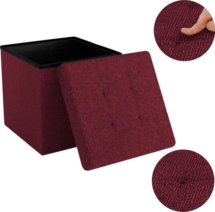 Actual product image Intirilife Stool 30x30x30 cm in CHERRY RED